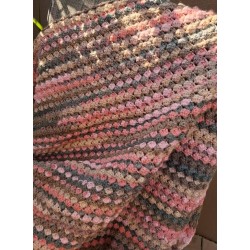 Crocheted Blanket Pinks and Earthy Tones