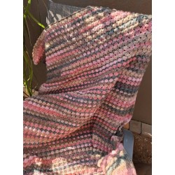 Crocheted Blanket Pinks and Earthy Tones