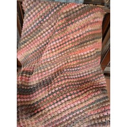 Crocheted Blanket Pinks and Earthy Tones