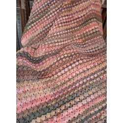 Crocheted Blanket Pinks and Earthy Tones