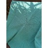 Crocheted Teal / Turquoise Cluster Burst Granny Square Blanket