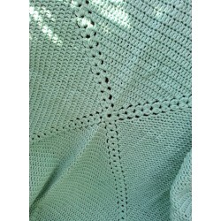 Crocheted Teal / Turquoise Cluster Burst Granny Square Blanket