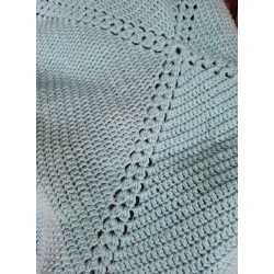 Crocheted Teal / Turquoise Cluster Burst Granny Square Blanket