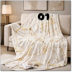 Marble Vein Plush Throw Blanket
