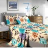 4 Piece Poly Cotton Printed Summer Sheet Set