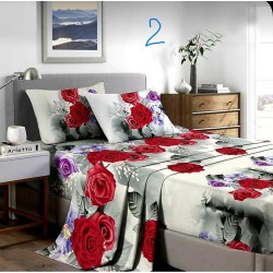 4 Piece Poly Cotton Printed Summer Sheet Set