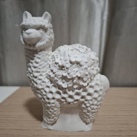 Floral Embossed Llama (3D) Plaster Paintable Figurine