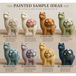 Floral Embossed Llama (3D) Plaster Paintable Figurine