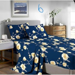 4 Piece Poly Cotton Printed Summer Sheet Set