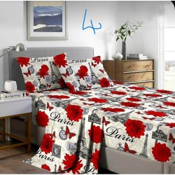 4 Piece Poly Cotton Printed Summer Sheet Set