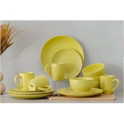 Ceramic 16 Piece Dinner Set Yellow