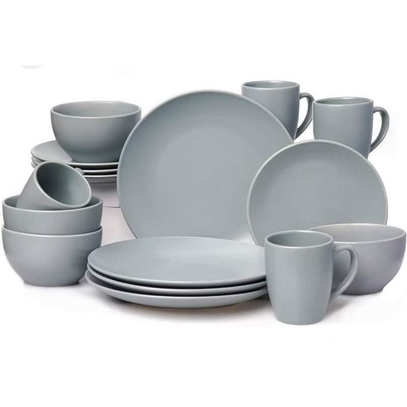 Ceramic 16 Piece Dinner Set Grey