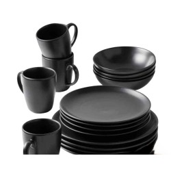 Ceramic 16 Piece Dinner Set Black