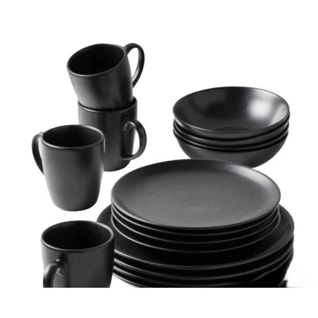 Ceramic 16 Piece Dinner Set Black