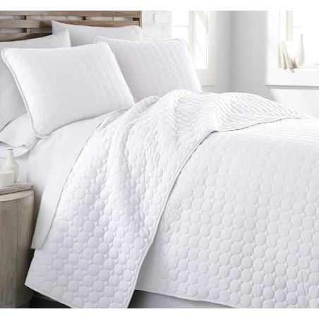 Plain Colour Circle Embossed Quilt 03