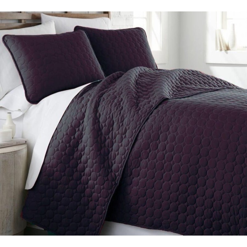Plain Colour Circle Embossed Quilt 05