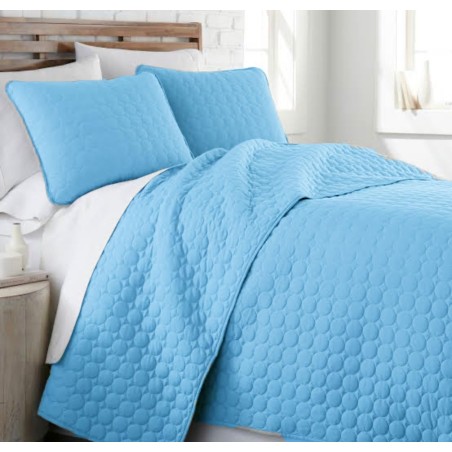 Plain Colour Circle Embossed Quilt 06