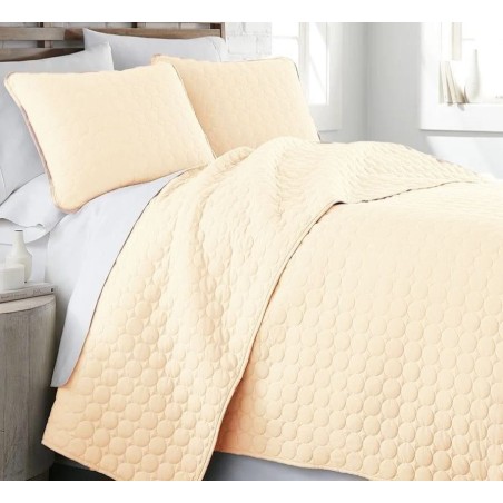 Plain Colour Circle Embossed Quilt 08