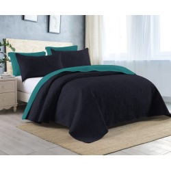REVERSIBLE EMBOSSED COIL BEDDING -Green and Black