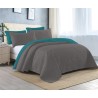 REVERSIBLE EMBOSSED COIL BEDDING -Green and Grey