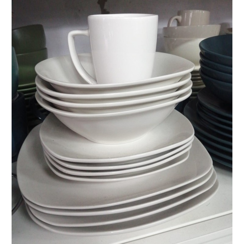 16 piece ceramic dinner set/service White