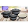 7 Piece Cast Iron Pot Set Grey